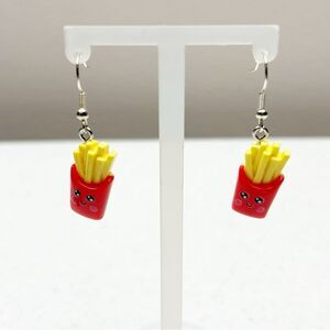 Novelty Earrings Happy French Fries Ear-wire Earrings Handmade